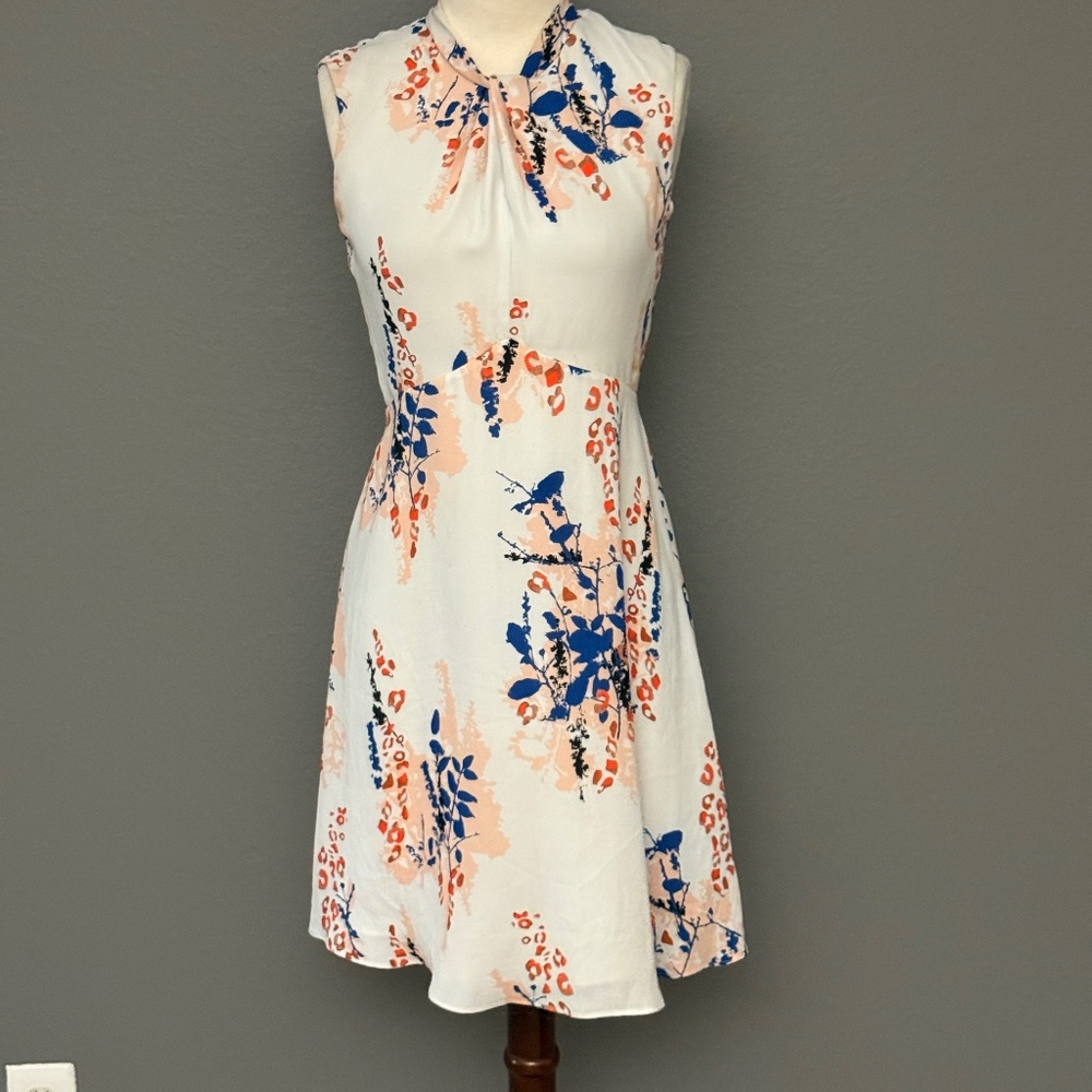 Reiss NWT Sleeveless multi color abstract designer floral dress sz 4